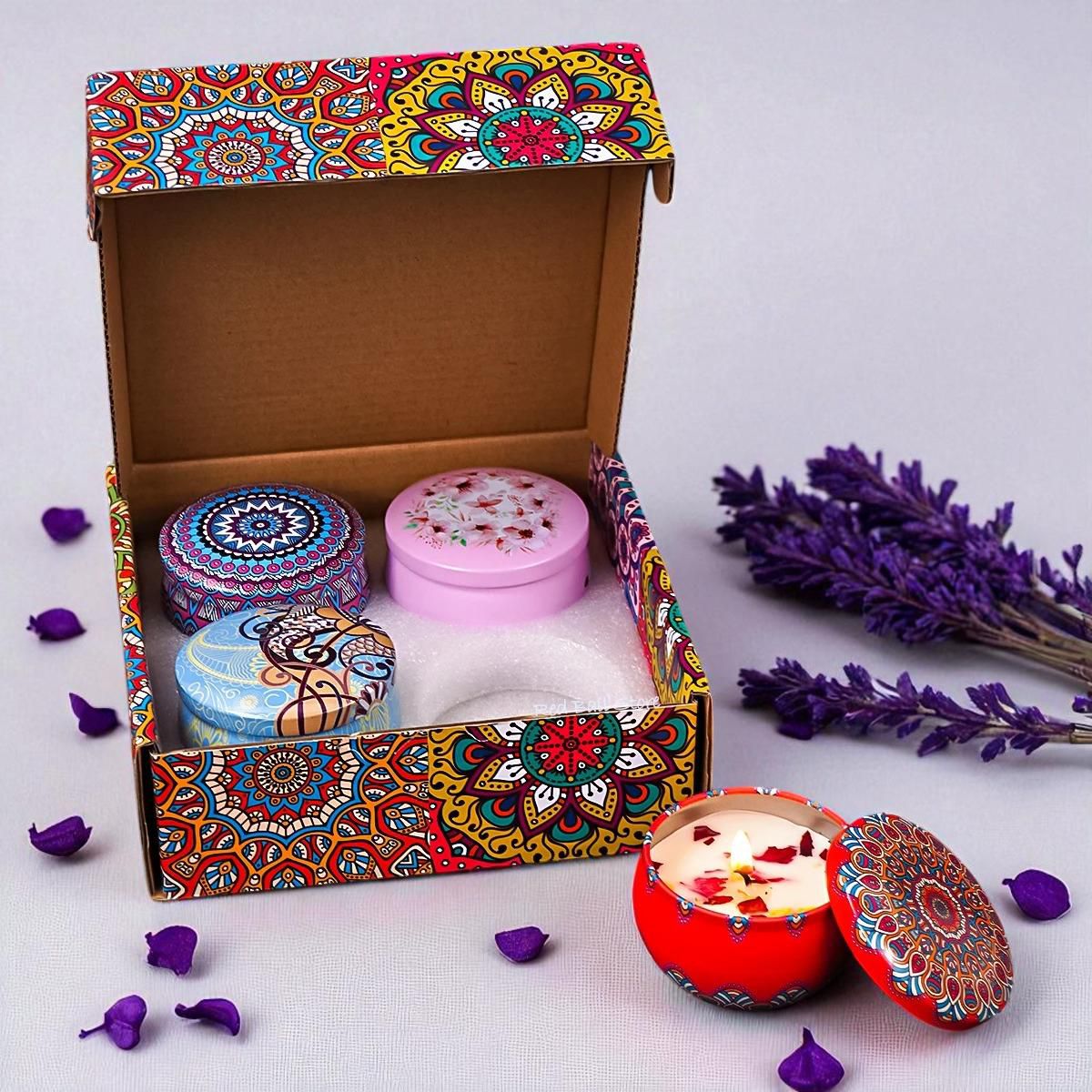 4 Pezzi ✨ Set di Candele Profumate Eleganti – Regalo Perfetto e Decorazione Unica 🎁