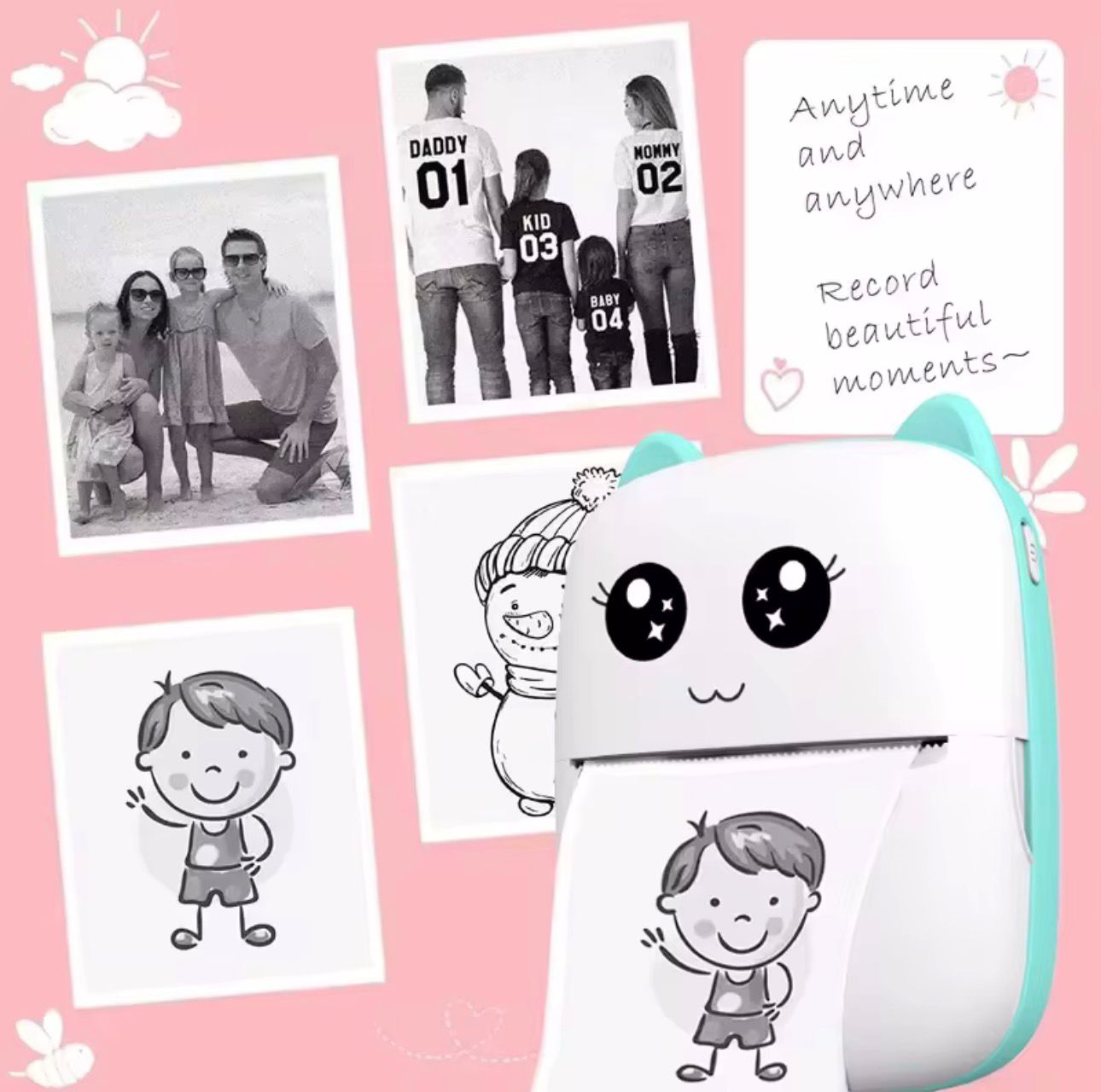 Stampante Termica Portatile Mini – Senza Inchiostro | Stampa da App per Foto, Note e Etichette 📸✨